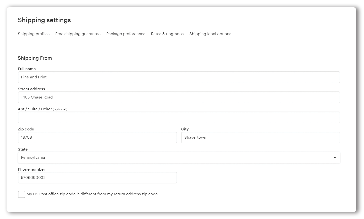 Shipping Label Upgrades