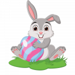 Easter Bunny holding an Easter Egg