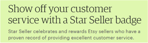 Show off your customer service with a Star Seller badge.